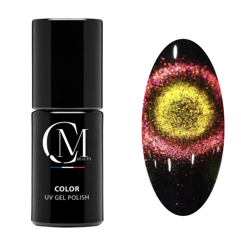 MC BEAUTY Vernis Semi-Permanent Cat Eye 5D Yellow Red 7,2 ml